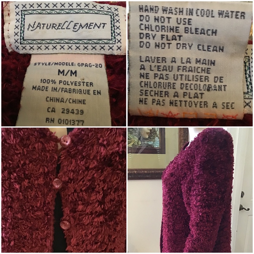 Burgundy Textured Women's Sweater - Picture 3 of 3